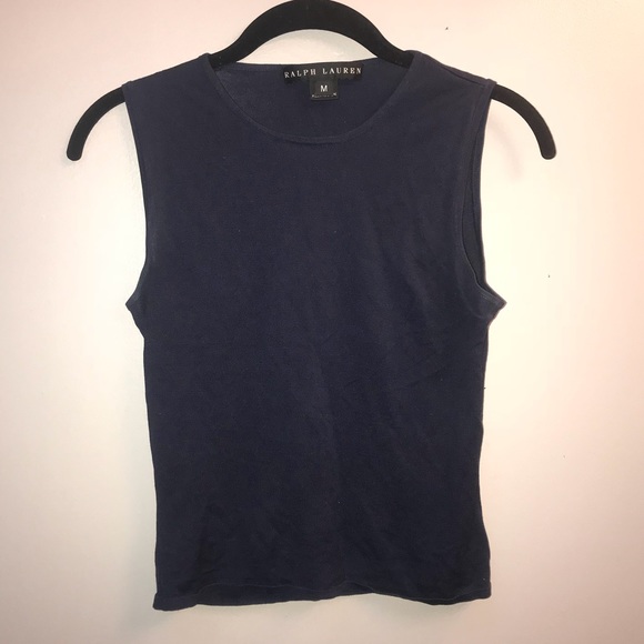 Navy Blue Ralph Lauren Crop Top - Picture 1 of 3
